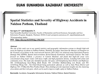 ขอแสดงความยินดีกับ อาจารย์พรเพิ่ม
แซ่โง้ว
และคณาจารย์สาขาภูมิศาสตรและภูมิสารสนเทศ
มหาวิทยาลัยราชภัฏสวนสุนันทา
ได้รับการตีพิมพ์เผยแพร่ผลงานในวารสาร
International Journal of Geoinformatics
บนฐาน ข้อมูล Scopus และ SCIMACO Q4